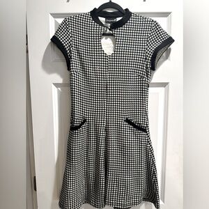 Sourpuss Large houndstooth lined dress